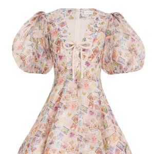 NWT Authentic ZIMMERMANN High Tide Laced Mini Dress in Stamp Print Size 2 $1150